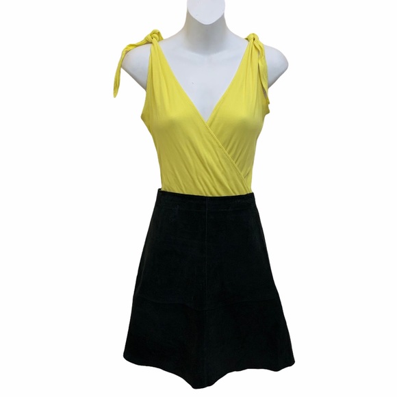 i.e. Dresses & Skirts - i.e. Mini Skirt Suede Leather Black Raw Hem 90's